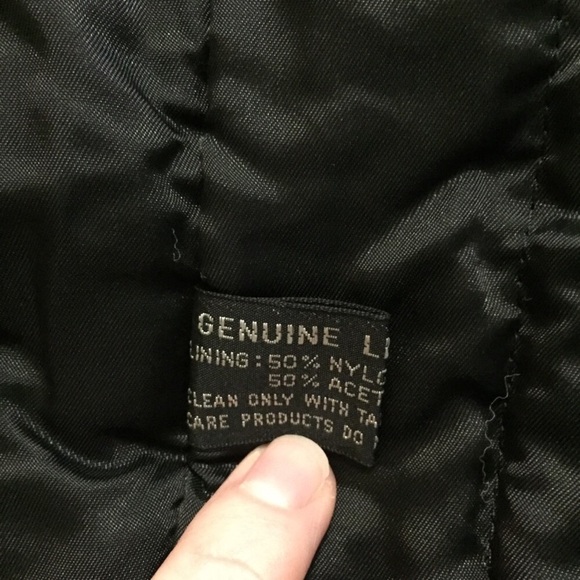 Vintage Leather Bomber Jacket Flaw Inside No Size - Picture 7 of 8